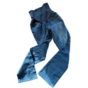 Motherhood Maternity Blue Boot Cut Jeans with Black Waist Panel